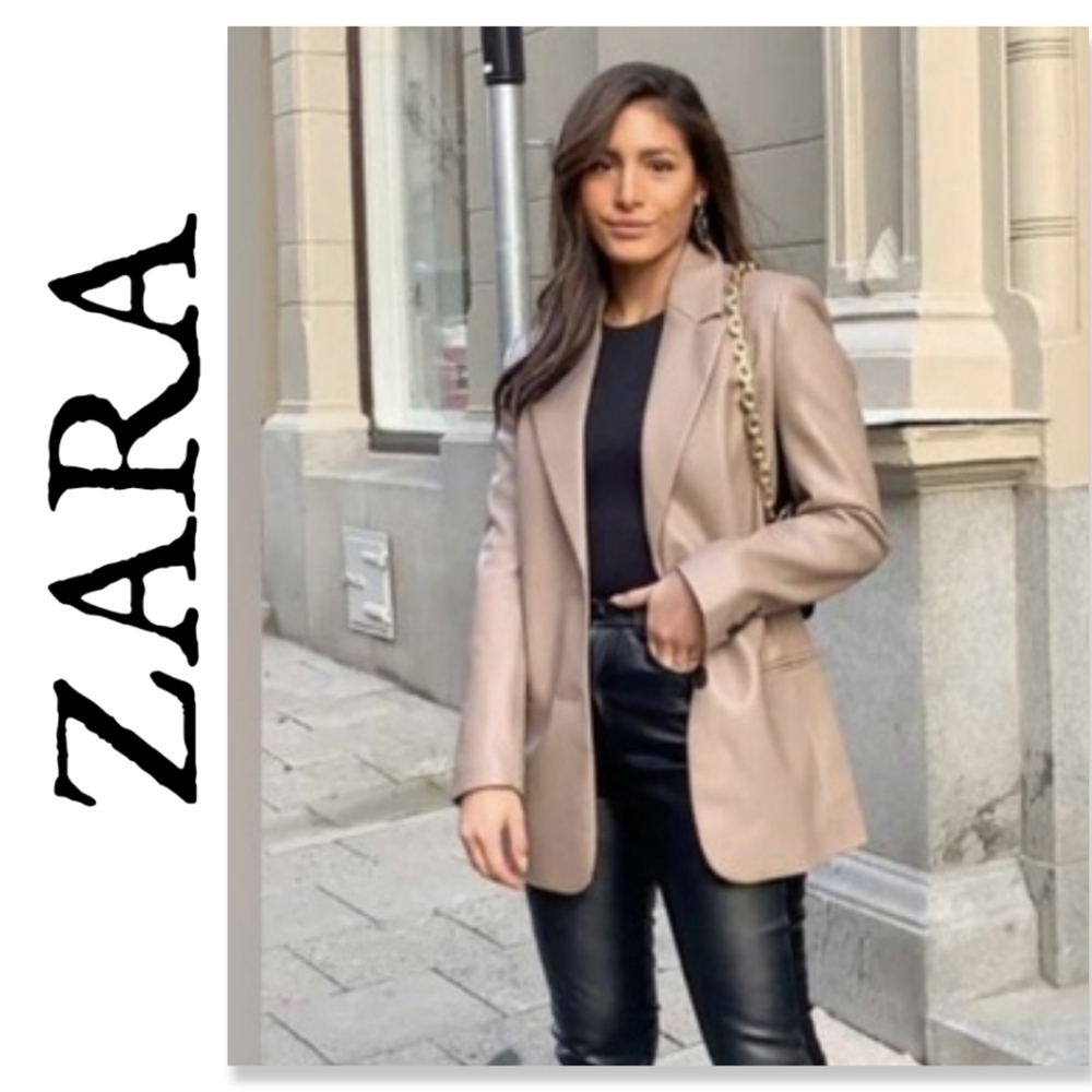 NWOT ZARA FAUX LEATHER BLAZER